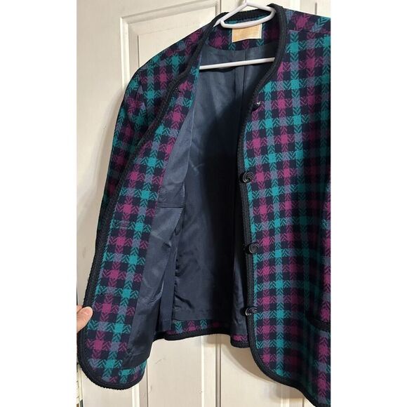 Pendleton Woolen Mills Pure Virgin Wool Blazer Jacket Women’s 14 Multicolor EUC - Picture 4 of 9
